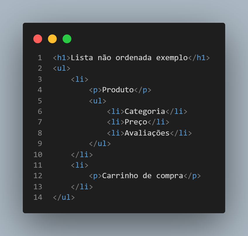 essa é um exemplo de lista nao ordenada