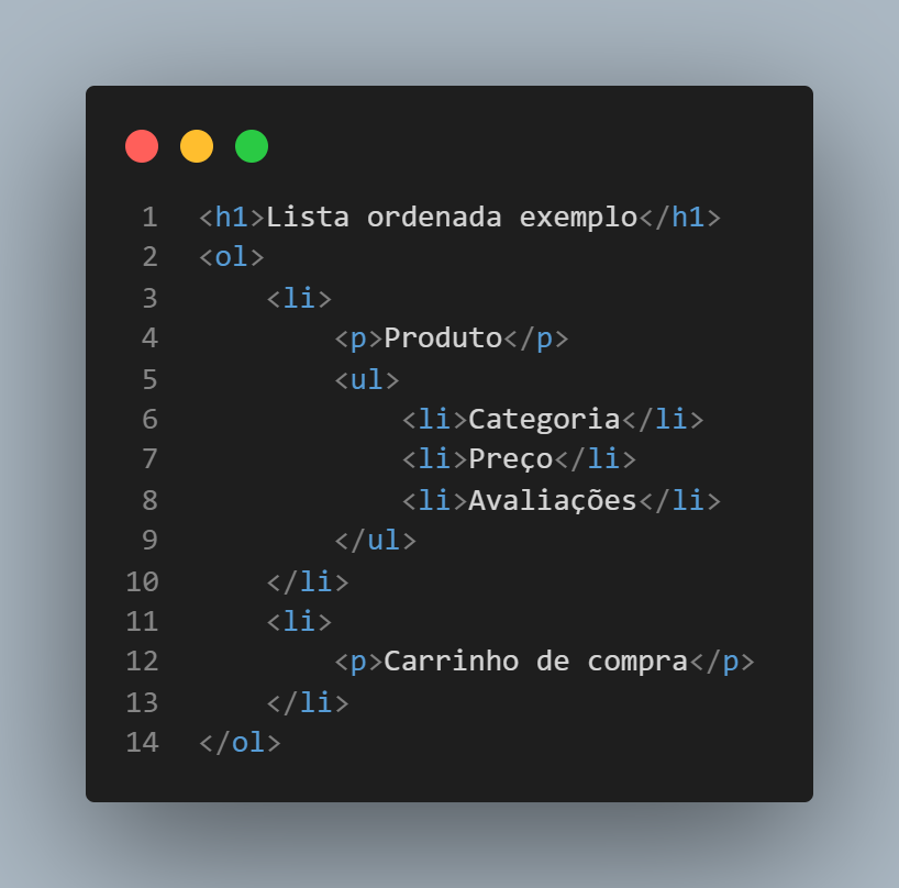essa é um exemplo de lista nao ordenada